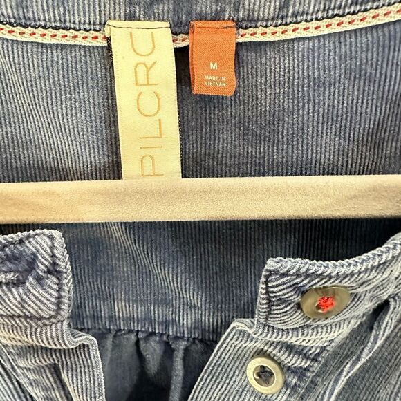 Anthropologie Pilcro Marta Blue Tiered Corduroy Midi  Dress | M - Picture 11 of 13